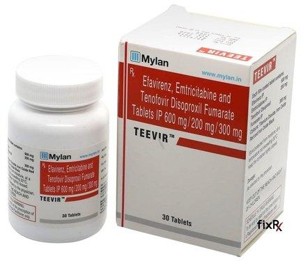 Teevir Efavirenz, Emtricitabine And Tenofovir Disoproxil Fumarate Tablets