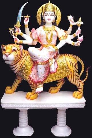 6 Feet Marble Durga Statue, for Worship, Packaging Type : Thermocol Box