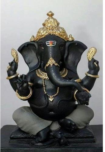 Black Marble Ganesh Statue, for Garden, Packaging Type : Carton Box