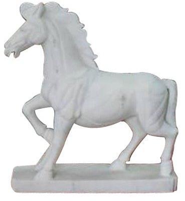 Marble Horse Statue, for Interior Decor, Pattern : Plain