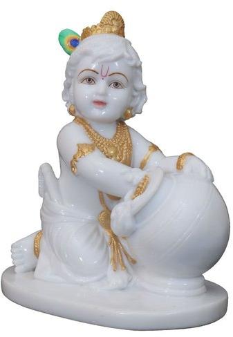Marble Ladoo Gopal Statue, for Worship, Packaging Type : Thermocol Box