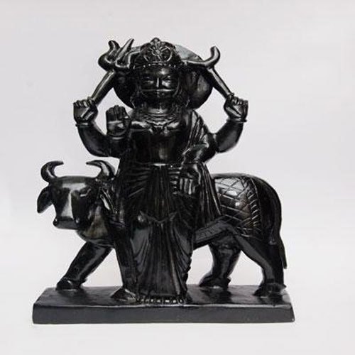 Polished Marble Shani Dev Statue, Color : Black
