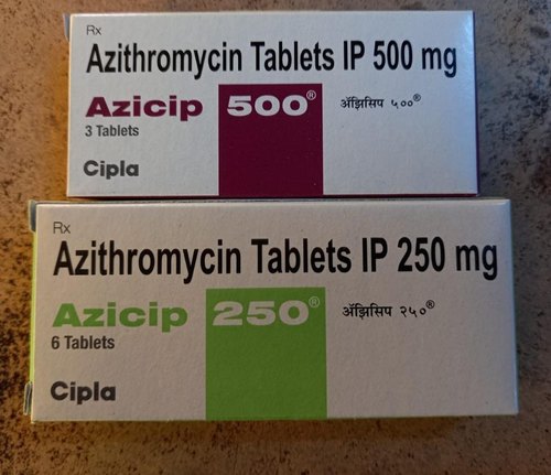 Azicip Azithromycin Tablets IP, Packaging Size : 1 strip (Per strip 6 tablets)