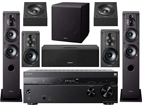 Sony STR-DN1080 7.2-Channel Home Theater AV Receiver Bundled with Active Subwoofer and Seven Sony Speakers 9 Items