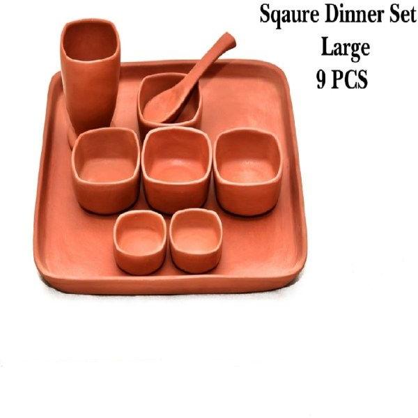 Plain Clay Square Dinner Set, Size : Large