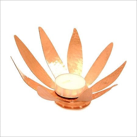 Copper Flower Candle Holder