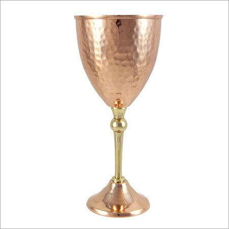 Round Copper Goblets, Pattern : Hamerred