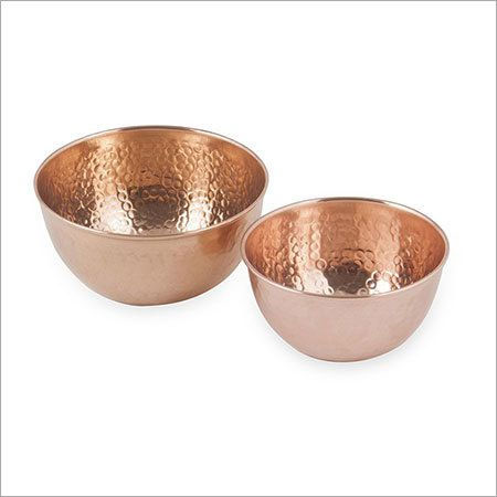 Hamerred Copper Serving Bowl, Feature : Attractive Design, Durable, Hard Structure