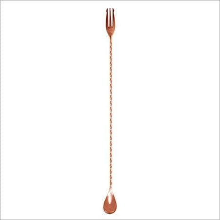 Copper Trident Bar Spoon, Packaging Size : 3 Piece