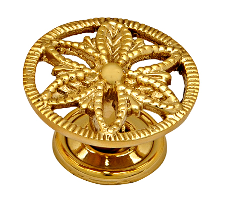 Round Polished Brass SECK-8032 Designer Cabinet Knob, Color : Golden