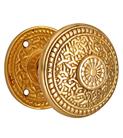 Round Polished Brass SECK-8310 Door Knob, Color : Golden