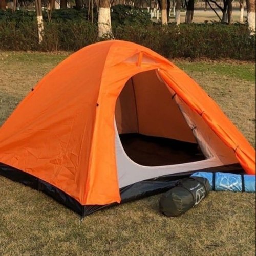 Plain Polyester Camping Dome Tent, Color : Orange