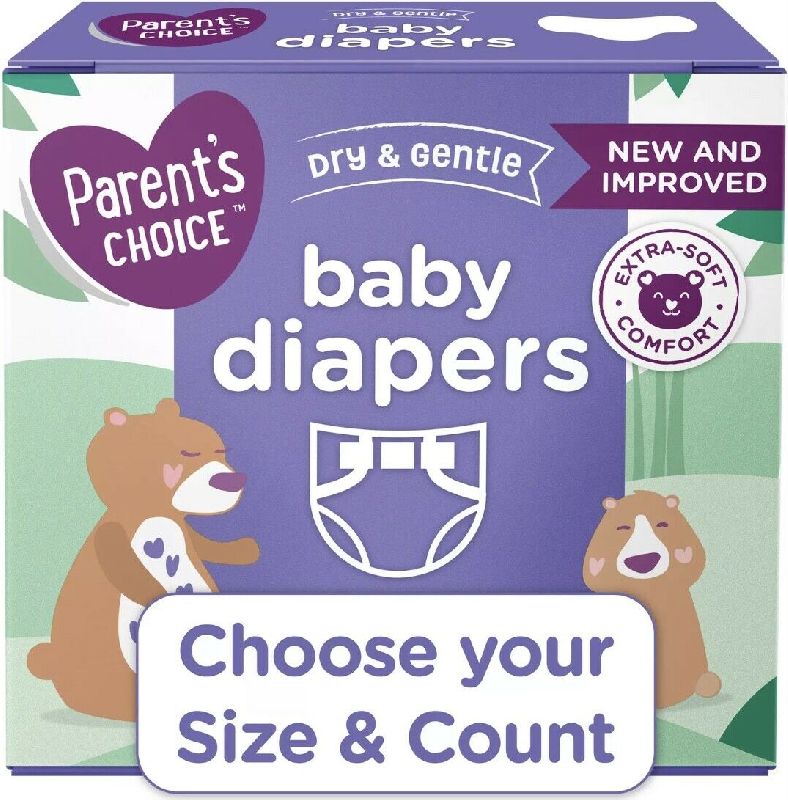 Parent's Choice Dry and Gentle Baby Diapers, Size 5, 108 Count
