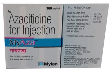 Myaza Azacitadine Injection, Packaging Type : VIAL,  Box