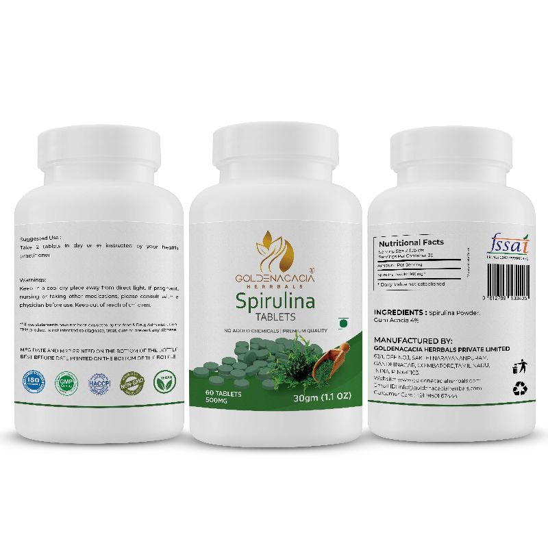 SPIRULINA 500mg 60 TABLETS