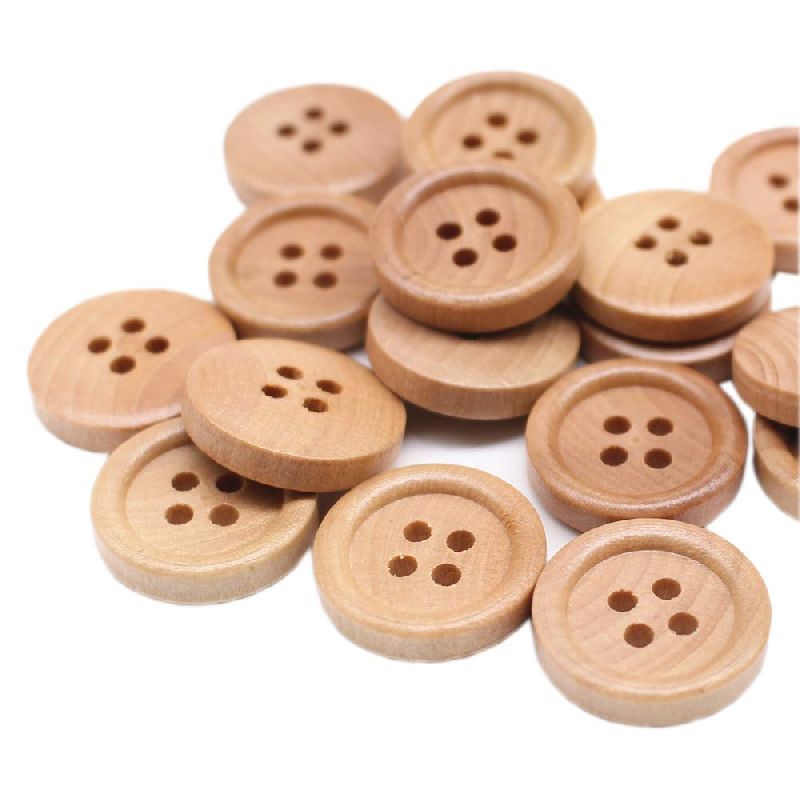 Round Wooden Buttons, for Garments, Feature : Fine Finishing