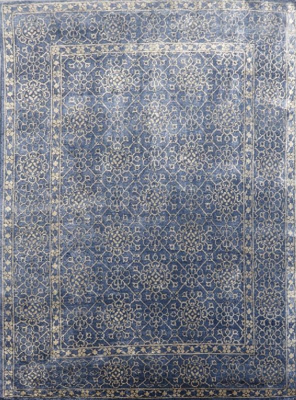 Wool and silk Handknotted Rug D10