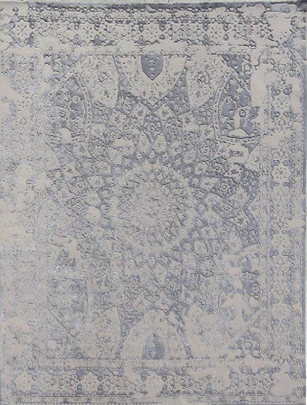 Wool and silk handknotted rug D6