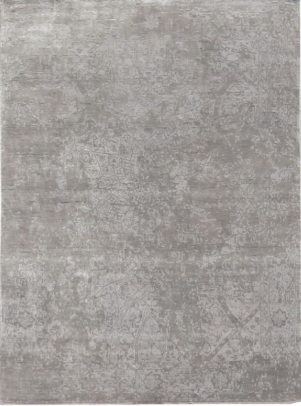 Wool and silk handknotted rug D8