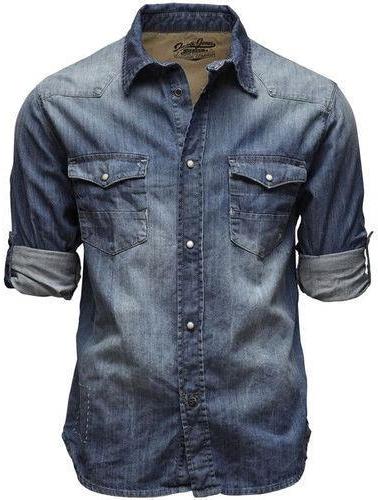 Collar Neck Mens Denim Shirts, Size : XL, XXL