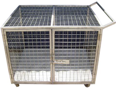 Rectangular Manual Stainless Steel Cage Trolley, Color : Sliver