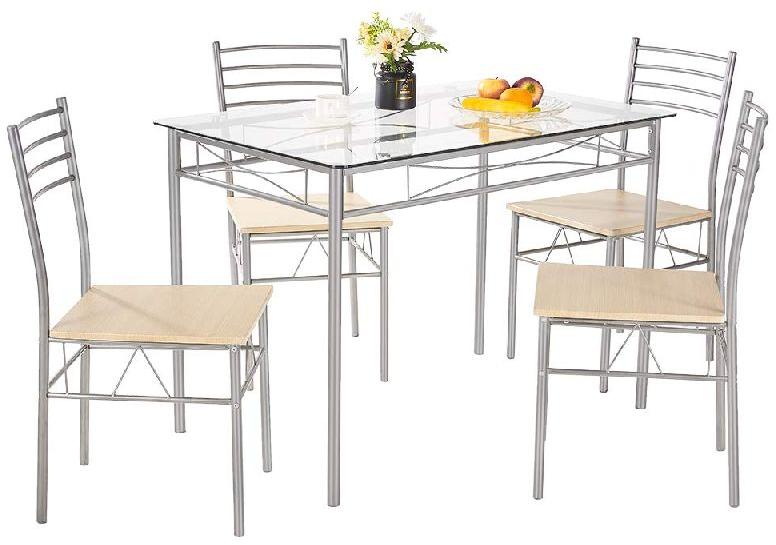 Rectangle Steel Dining Table Set, for Restaurant, Size : Multisizes