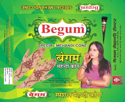 Common begum henna Mehandi Cone, Shelf Life : 1year