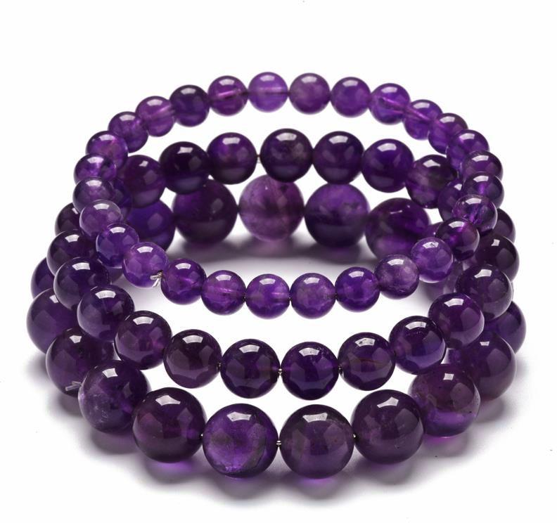 Purple Amethyst Bracelet, Pattern : Plain