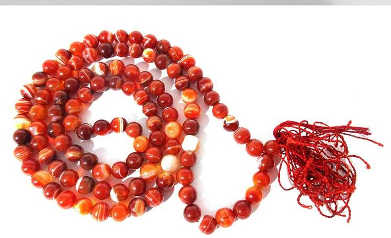 Polished Carnelian Onyx Beads Mala, Feature : High Strength, Long Lasting, Quality Tested