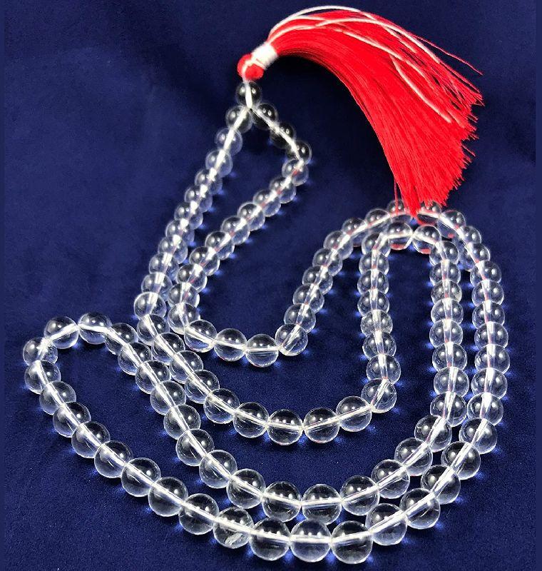 Polished Clear Quartz Beads Mala, Packaging Type : Plastic Packet