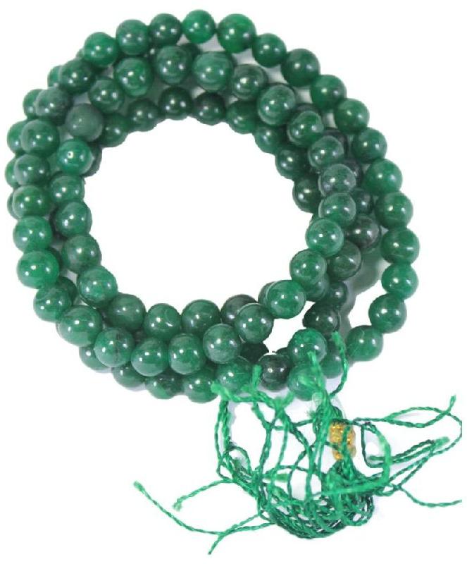 Polished Green Agate Beads Mala, Feature : High Strength, Long Lasting, Quality Tested