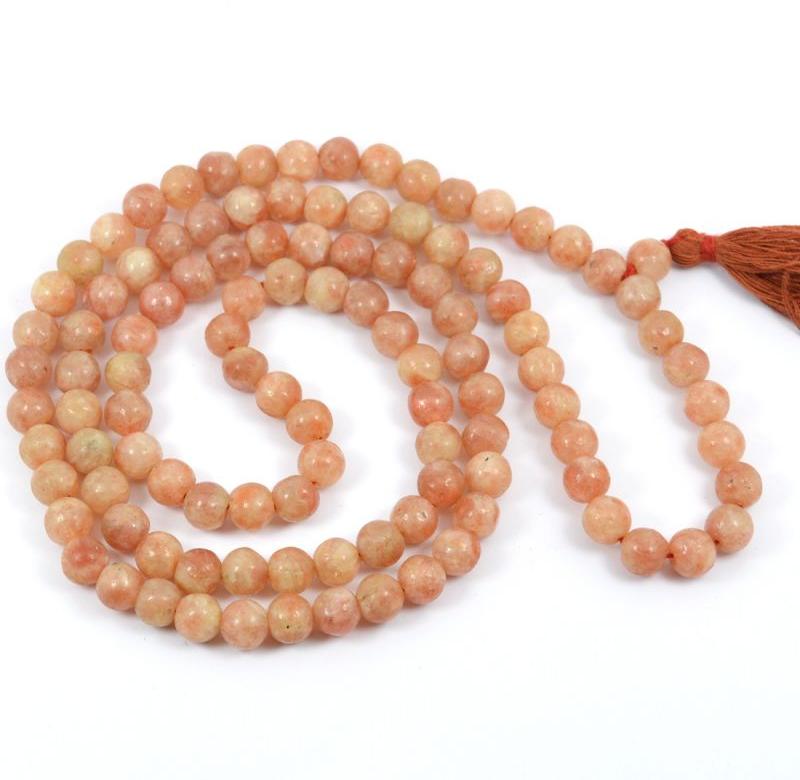 Sunstone Beads Mala, Feature : High Strength, Long Lasting, Quality Tested