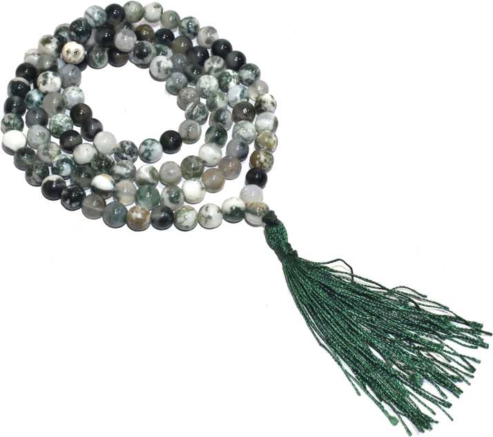 Polished Tree Agate Beads Mala, Feature : High Strength, Long Lasting, Quality Tested