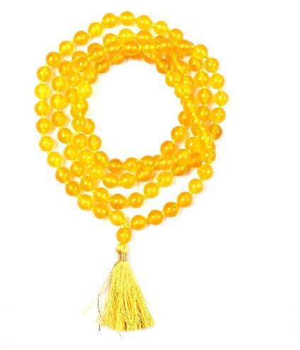 Yellow Agate Beads Mala