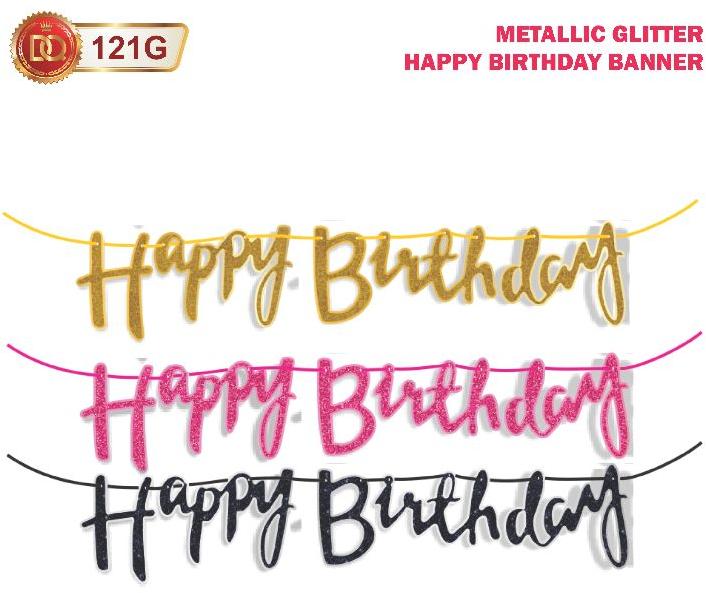 Glitter Happy Birthday Banner