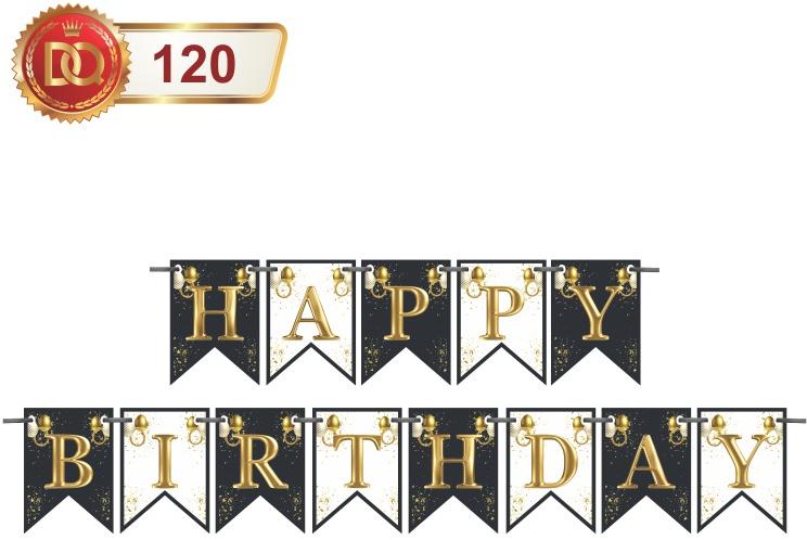 Printed Real Gold Paper Happy Birthday Party Banner, Color : Golden