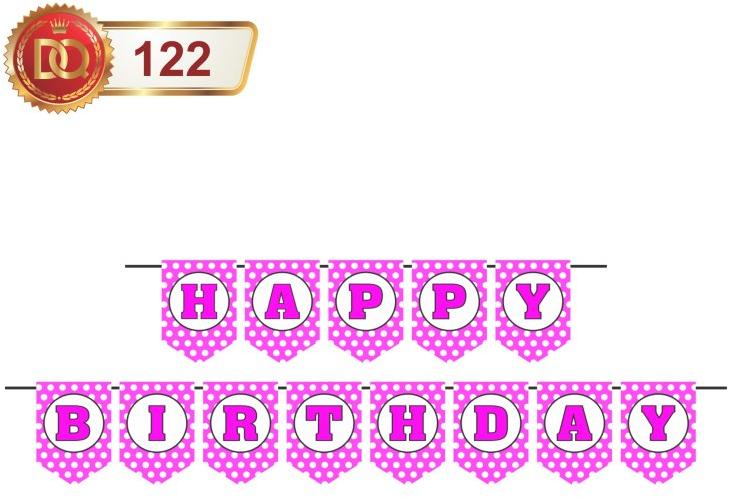 Happy Birthday Polka Dot Banner, Pattern : Printed