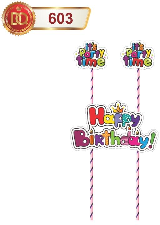 Premium Happy Birthday Cake Topper, Color : Multicolor