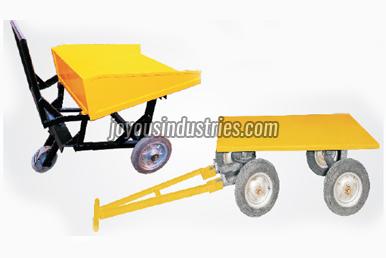 Mild Steel MS Four Wheel Trolley, for Construction Field, Handling Heavy Weights, Loose Material Movers