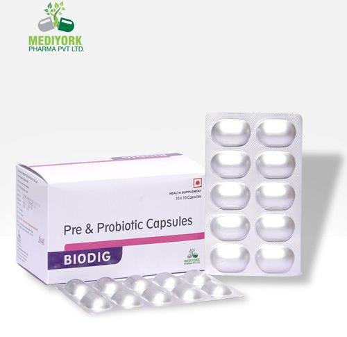 Biodig Pre And Probiotic Capsules, Packaging Type : Box