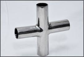 Female Stainless Steel Pipe Cross, Color : Grey