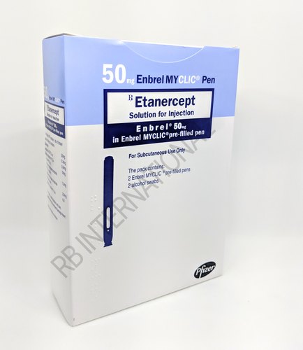 Etanercept Solution 50mg Injection, for Clinical, Packaging Type : Syringe