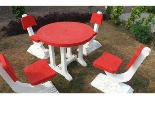 Modern Cement Table Chair Set, for Garage, Color : Red, White