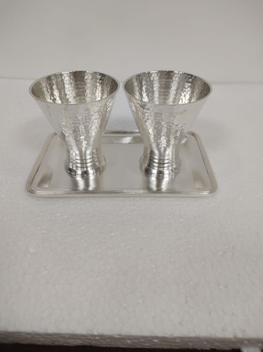 Seventh Element Conical EPNS Silver Plated Glass Set, for Drinking Use
