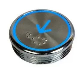 Rounded Round Blue Elevator Push Button