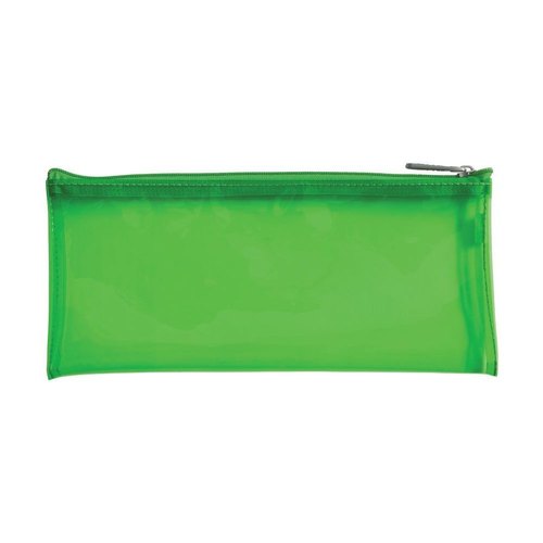 Plain PVC Waterproof Pencil Pouch, Color : Green