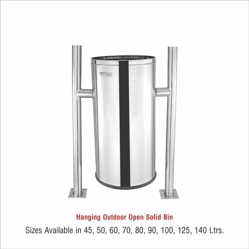 45 Litre Hanging Open Stainless Steel Dustbins