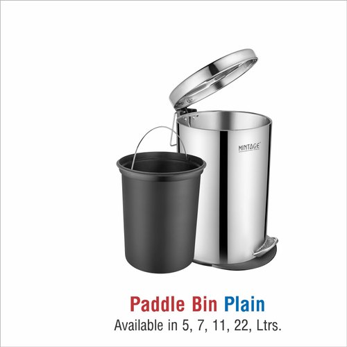 Raga Pedal Stainless Steel Dustbins, Shape : Cylindrical