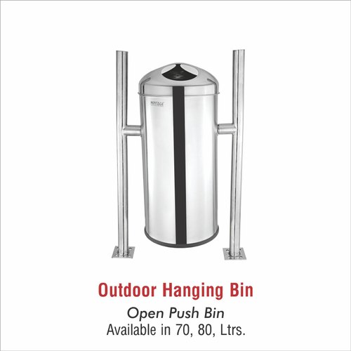 Silver Hanging Open Push Bin