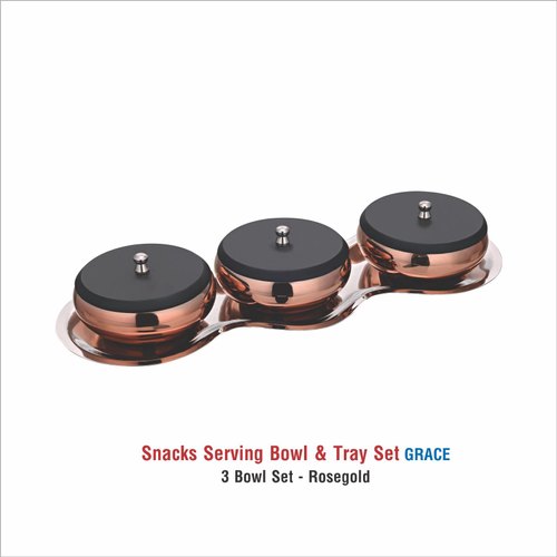 3 Pieces Grace Snack Tray Set